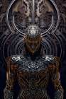 Alien cyborg. AI Generated. Art Print